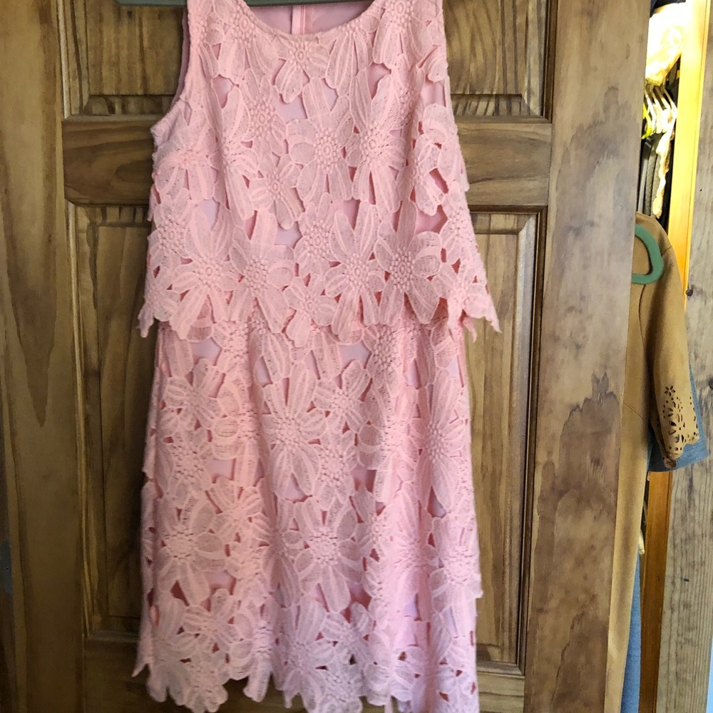 Coral lace dress